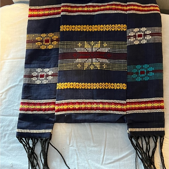 Nepalese handbag in Navy with multiple patterns. - Picture 6 of 12